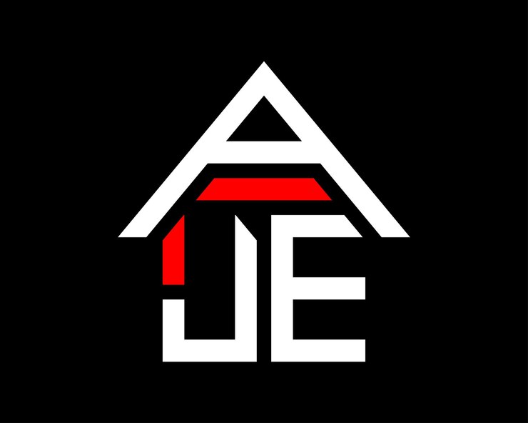 Vector vector de diseño de logotipo de construcción inmobiliaria con letras aje