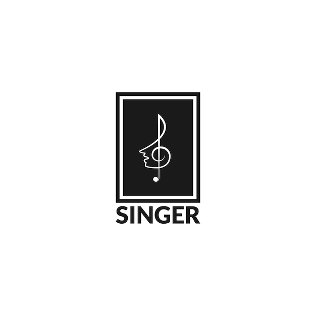 vector de diseño de logotipo de coro de cantante