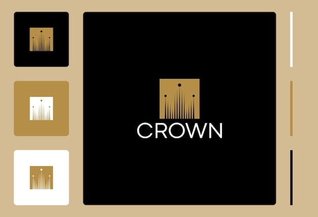 Vector de diseño de logotipo de corona abstracta