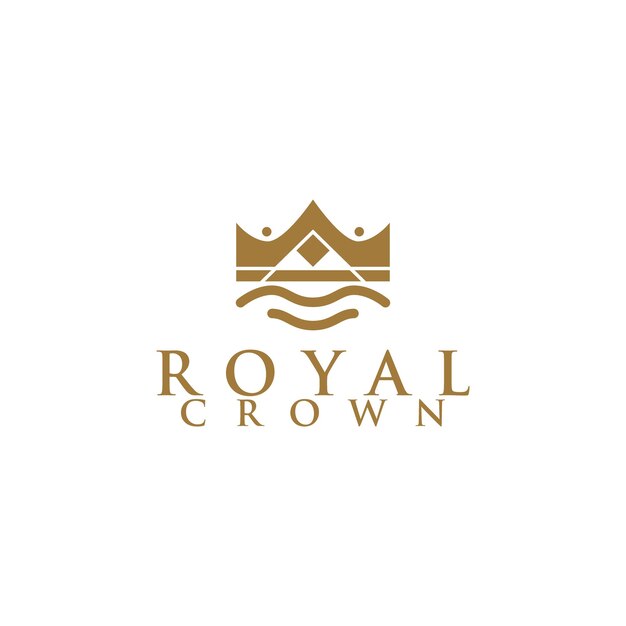 Vector de diseño de logotipo de corona real