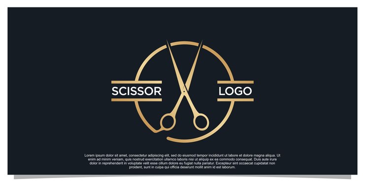 Vector de diseño de logotipo de corte de pelo con concepto creativo para salón de belleza de mujeres