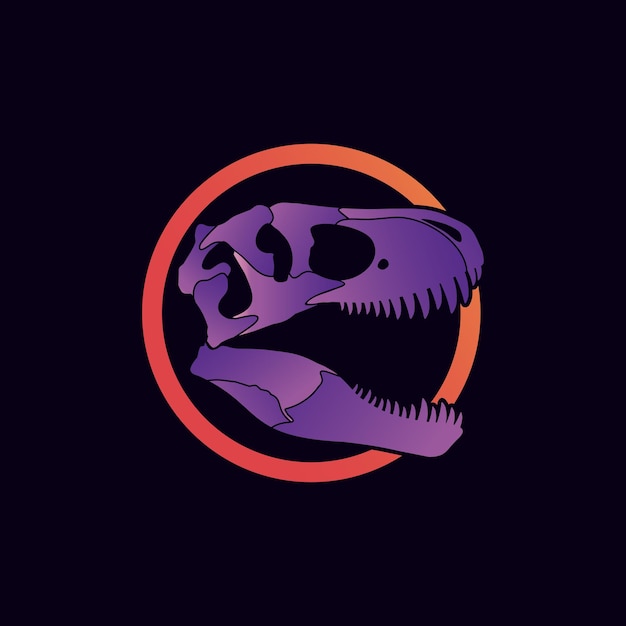 Vector de diseño de logotipo de cráneo de dinosaurio