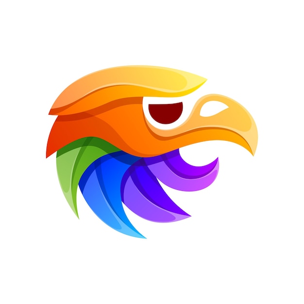 Vector de diseño de logotipo creativo de águila colorida