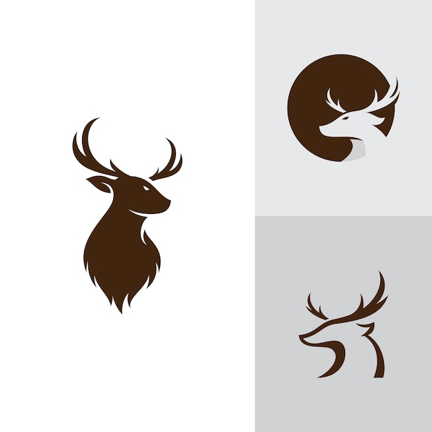 Vector de diseño de logotipo creativo de cabeza de ciervo