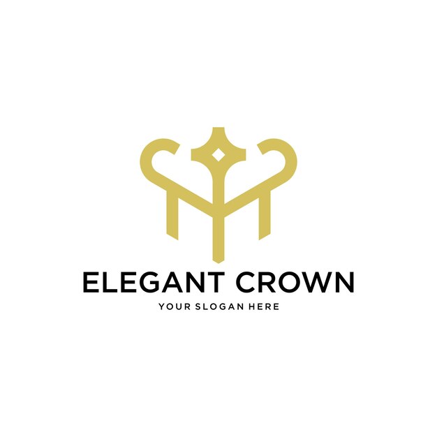 Vector de diseño de logotipo creativo EC Crown