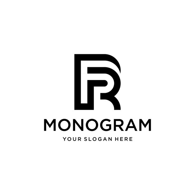 Vector de diseño de logotipo creativo inicial de letra de monograma FR