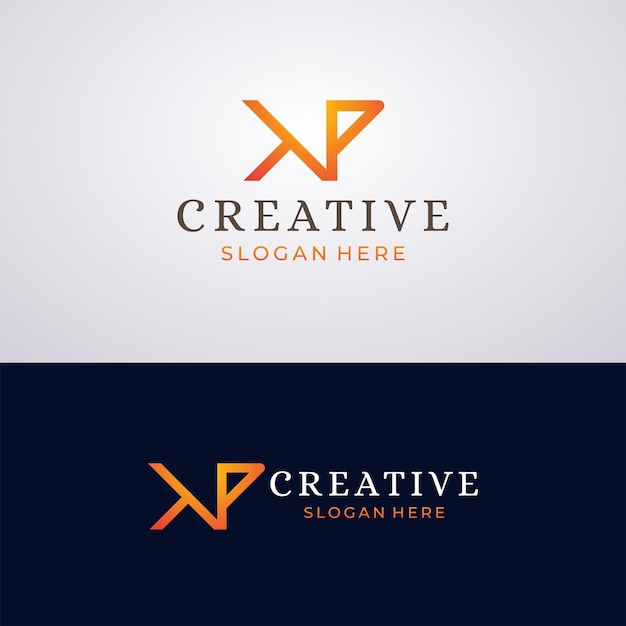 Vector de diseño de logotipo creativo k y p inicial