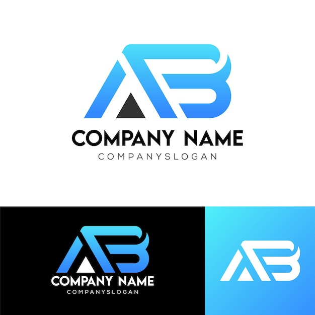 Vector de diseño de logotipo creativo de la letra AB