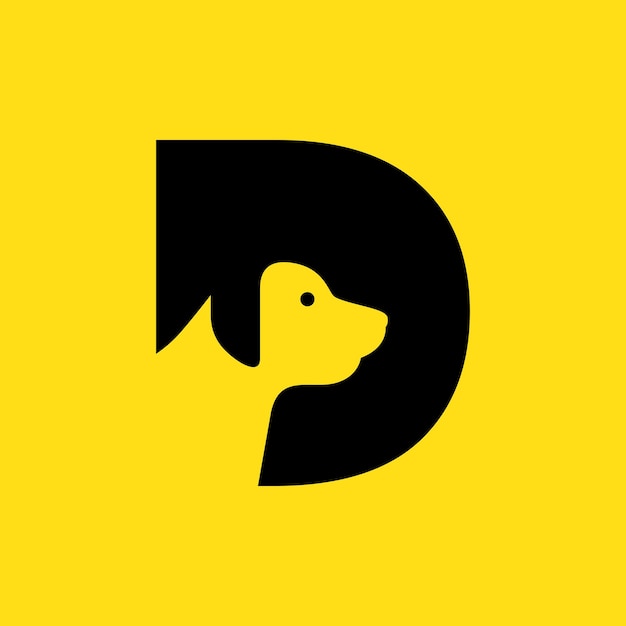Vector de diseño de logotipo creativo de la letra d perro