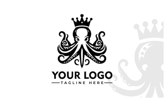 Vector vector de diseño de logotipo creativo de pulpo emblema único para señales y insignias para la identidad de marca