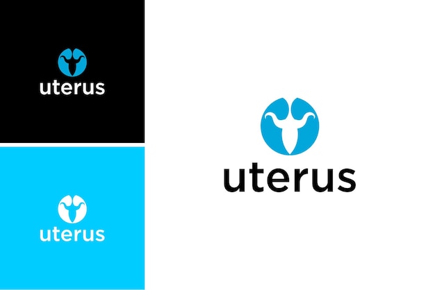 vector de diseño del logotipo del cuello uterino del útero de las mujeres
