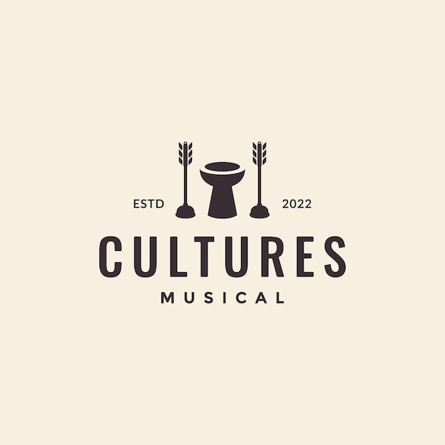 Vector de diseño de logotipo cultura Djembe