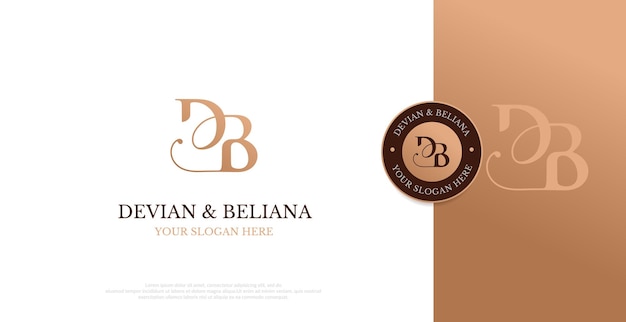 Vector de diseño de logotipo DB inicial de logotipo de boda