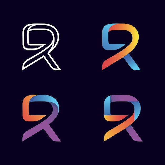 Vector de diseño de logotipo degradado de letra r