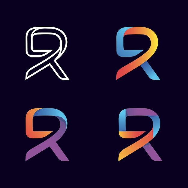 Vector de diseño de logotipo degradado de letra r