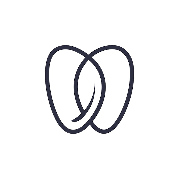 Vector de diseño de logotipo dental creativo de hoja natural