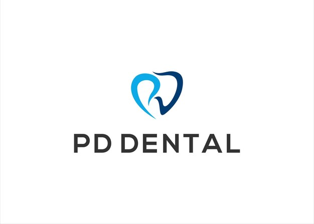 vector de diseño de logotipo dental letra pd