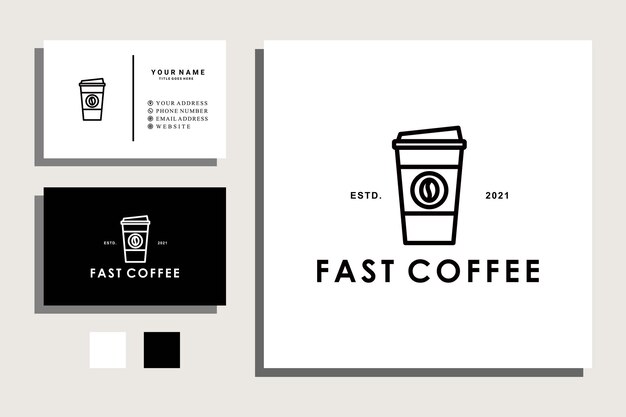 vector de diseño de logotipo de desayuno de bebida de bebida de café rápido