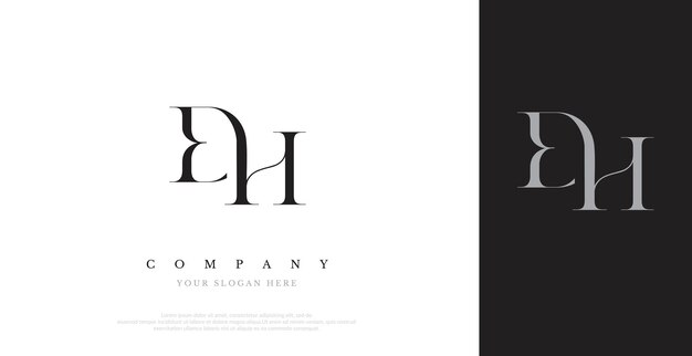 Vector de diseño de logotipo DH inicial
