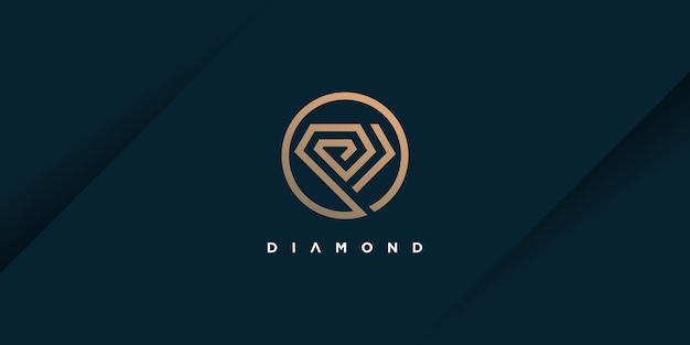 Vector de diseño de logotipo de diamante con concepto creativo simple y único