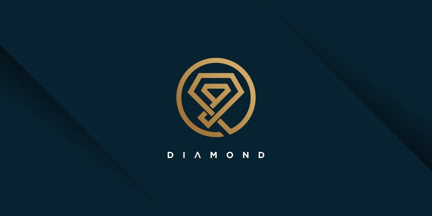 Vector de diseño de logotipo de diamante con concepto creativo simple y único