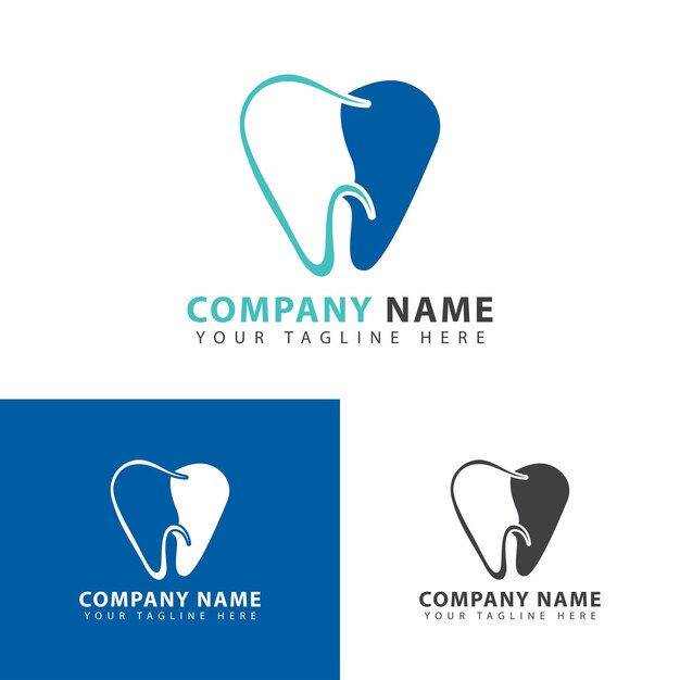 Vector de diseño de logotipo de diente