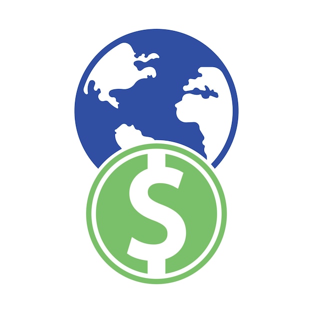 Vector de diseño de logotipo de dinero mundial Plantilla de diseño de logotipo de dinero Símbolo de icono