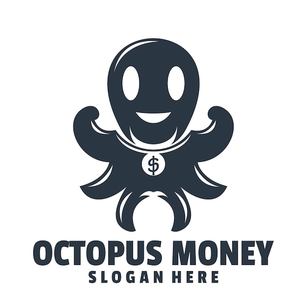 vector de diseño de logotipo de dinero de pulpo