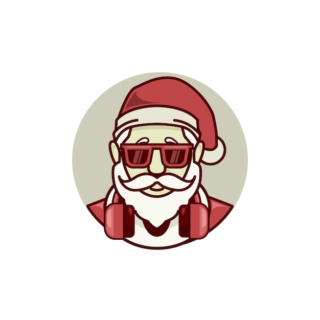 Vector de diseño de logotipo dj santa christmast parti