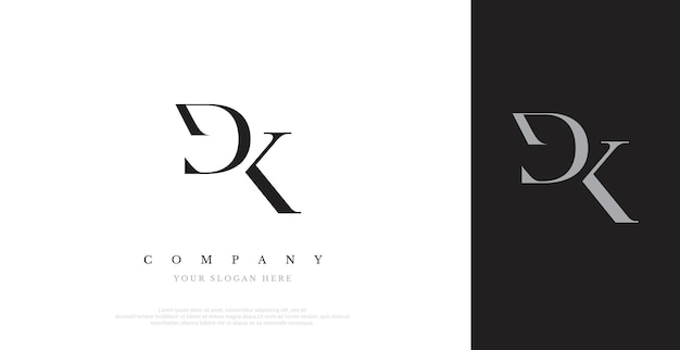 Vector de diseño de logotipo DK inicial