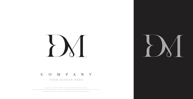 Vector de diseño de logotipo DM inicial