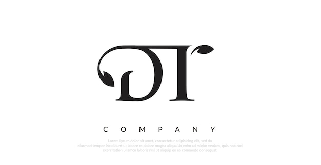 Vector de diseño de logotipo DT inicial