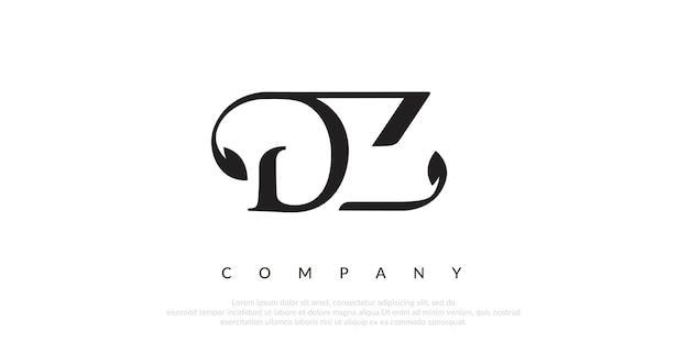 Vector de diseño de logotipo DZ inicial