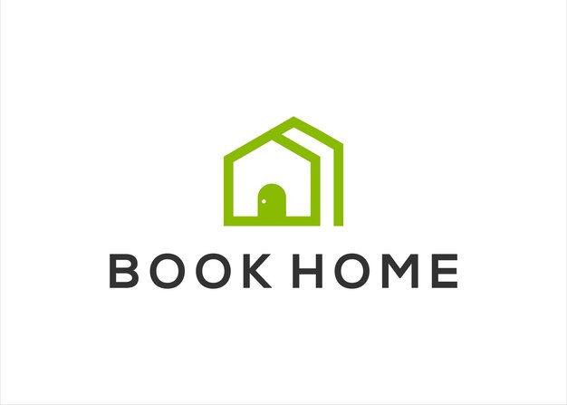 Vector de diseño de logotipo de edificio de casa de libro