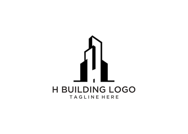 VECTOR DE DISEÑO DE LOGOTIPO DE EDIFICIO H