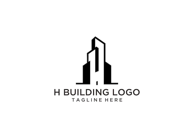 Vector de diseño de logotipo de edificio h