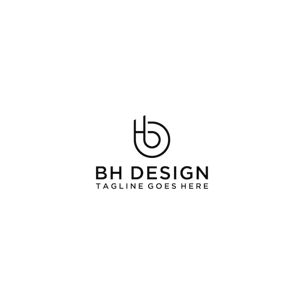 Vector de diseño de logotipo de empresa abstracta de letras iniciales bhhb