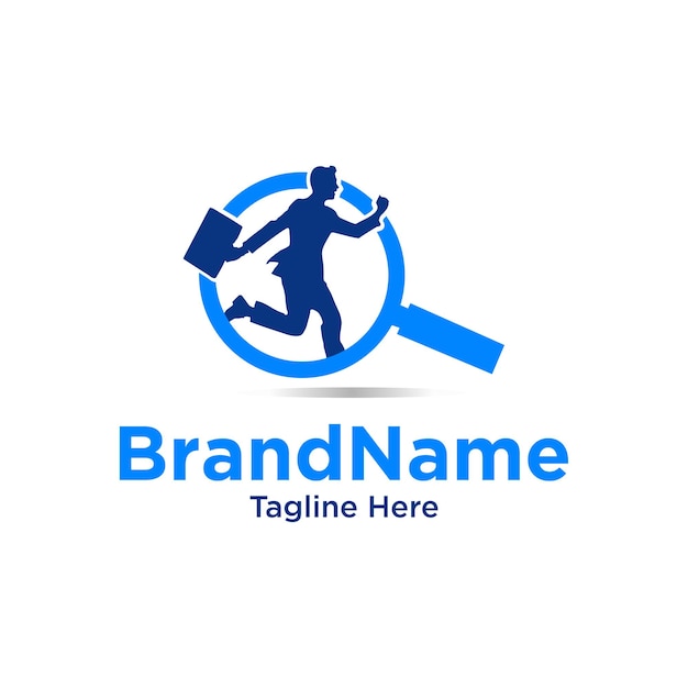 Vector de diseño de logotipo de empresa de búsqueda de empleos de un hombre o personas
