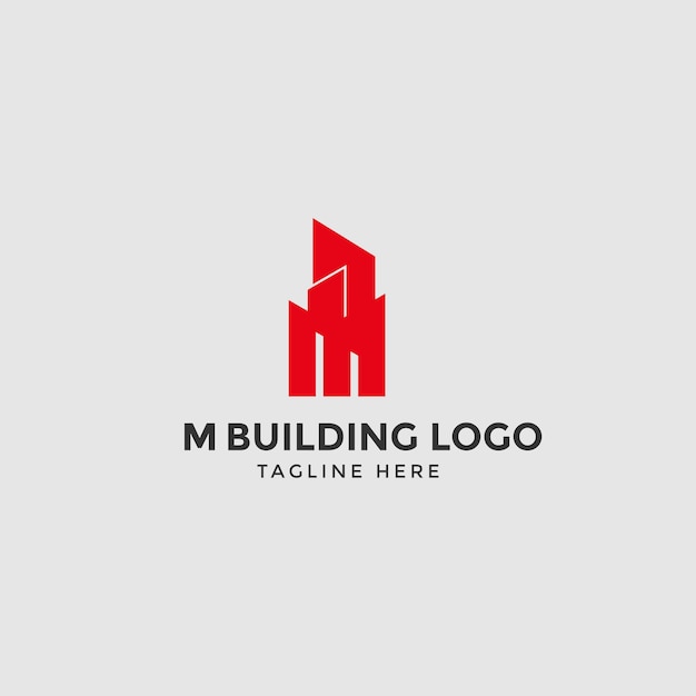 vector de diseño de logotipo de empresa de construcción y construcción de letra m.