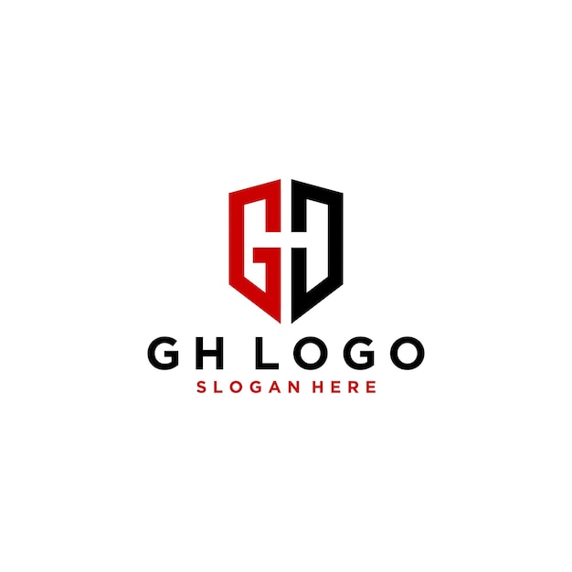 Vector de diseño de logotipo de empresa de letra gh