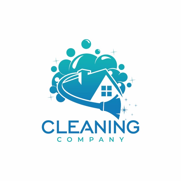 Vector de diseño de logotipo de empresa de limpieza