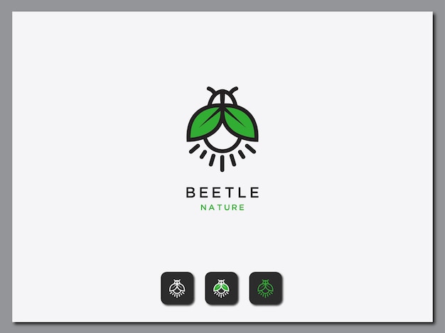Vector de diseño de logotipo de escarabajo natural Vector