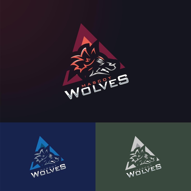 Vector vector de diseño de logotipo de esport de lobo