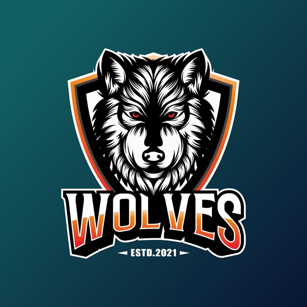 Vector de diseño de logotipo de esport de lobos