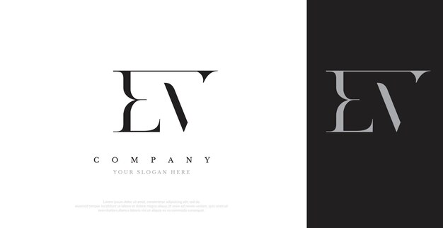 Vector de diseño de logotipo EV inicial