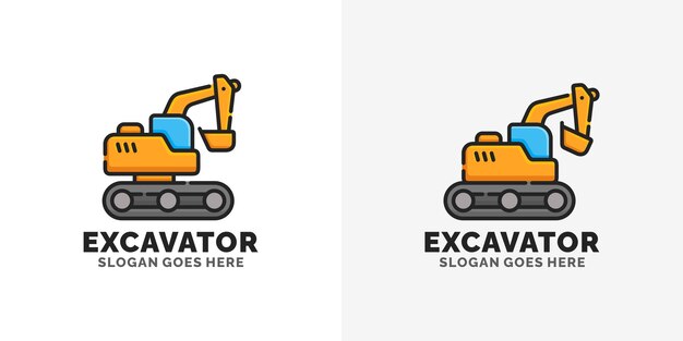 Vector de diseño del logotipo de la excavadora