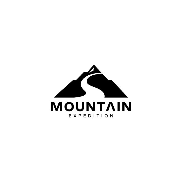 vector de diseño del logotipo de la expedición de montaña