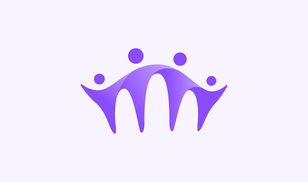 Vector de diseño de logotipo familiar de personas humanas juntas