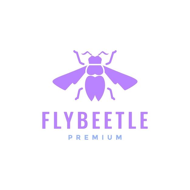 Vector vector de diseño de logotipo femenino de alas de insecto escarabajo volador
