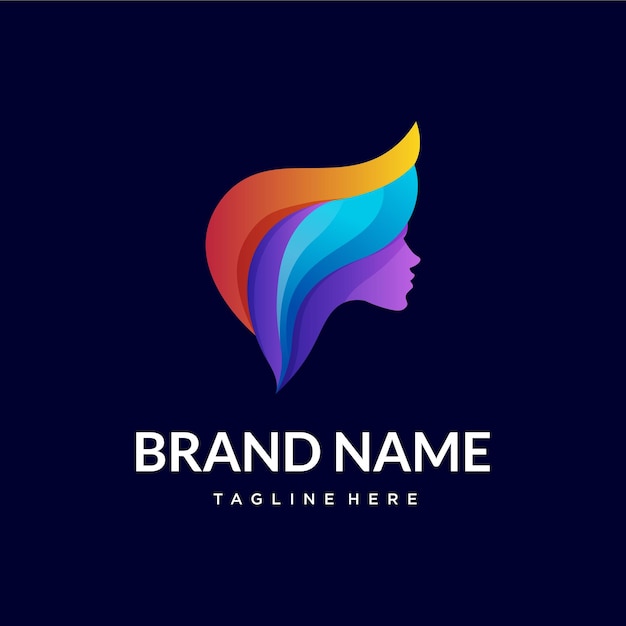 Vector de diseño de logotipo femenino